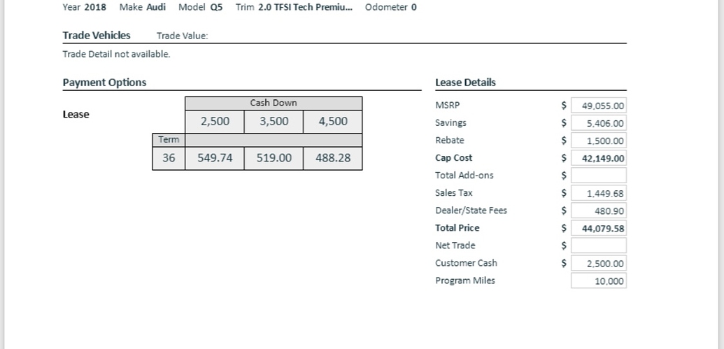 Audi Q5 lease...is this a good deal? Ask the Hackrs