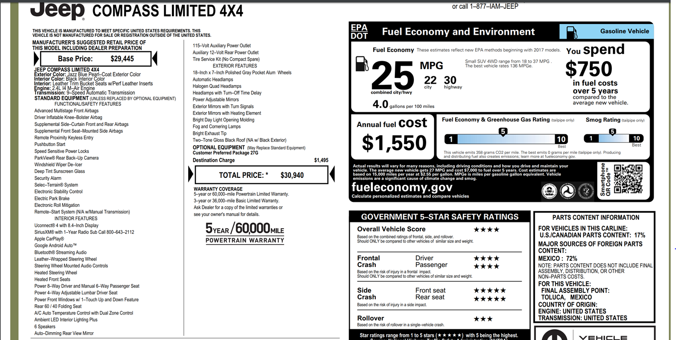 Michigan Chrysler And Jeep Listings Comp Cherokee Grand 2 Loyalty Monthly Payment 383 Tax 3 General Pricing 397 Drive Off Amount First Plate Fee Months 36