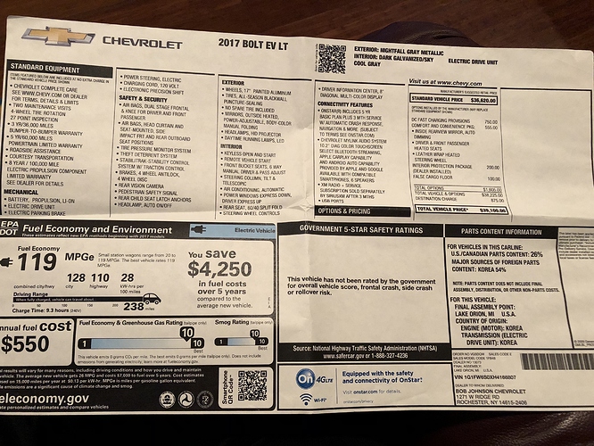 Bob Johnson Chevrolet >> 2017 Chevy Bolt Lt Lease Transfer Ny 12k Miles 13months Bob Johnson Chevrolet >> 2017 Chevy Bolt Lt Lease Transfer Ny 12k Miles 13months