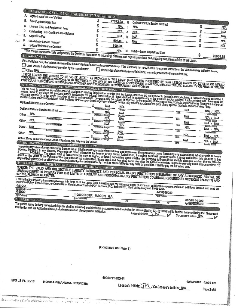 Honda CRV 2020 EXL,Leased in Miami Florida 36/10k. Monthly 325 tax in