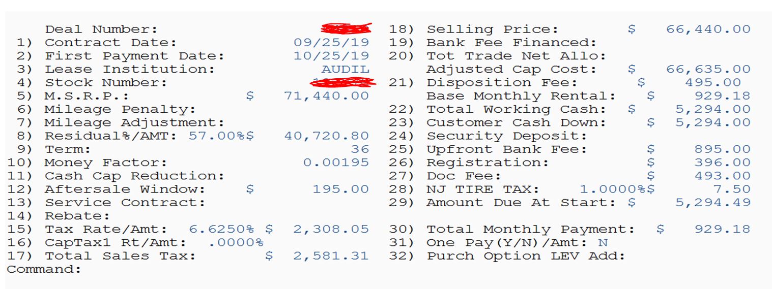 Audi Q8 Lease Different From Leasehackr Calc What Am I