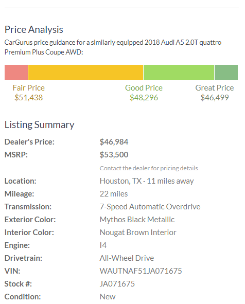 2019 A5 Coupe Lease Ask The Hackrs Leasehackr Forum