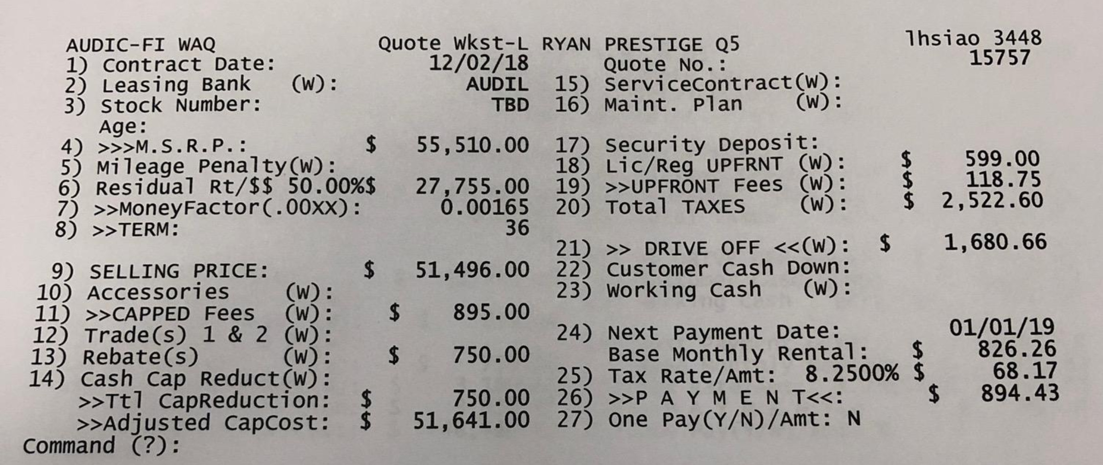 2018 Q5 Prestige Lease Ca Bay Area Ask The Hackrs