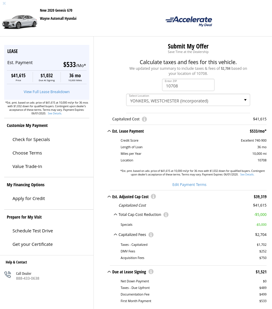 Calculator uncheck upfront acquisition fee vs. add acquisition fee to