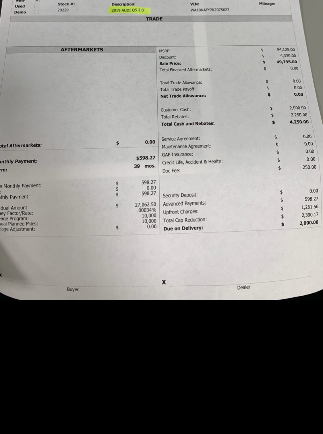 Audi Q5 P Help With Lease Worksheet Ask The Hackrs